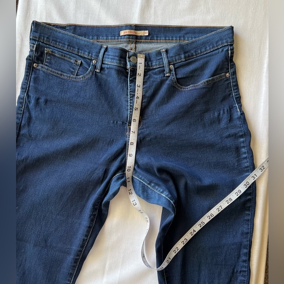 Levi Strauss 311 Shaping Skinny Denim Blue Jeans size 33 Womens Dark Wash - Picture 7 of 8